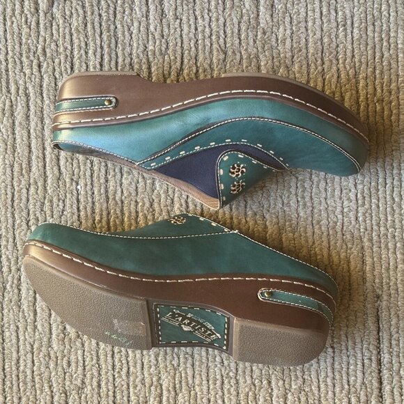 Spring Step L' Artise Chino Shoes Women's Size 9/40 Green Brown Clogs Slip Ons - Picture 9 of 10